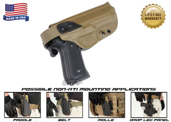 G-Code XST Non-RTI Beretta M9 w/ Rail / Non-Rail Standard Right Hand Holster ( Coyote )