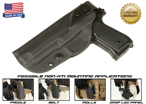 G-Code XST Non-RTI Beretta M9 w/ Rail / Non-Rail Standard Left Hand Holster ( Non-RTI / Left Hand / HOLSTER ONLY ) Black