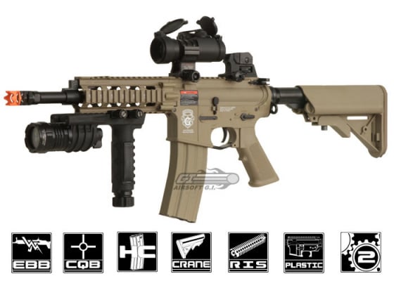 G&G Combat Machine GR16 Rush Blowback M4 Carbine AEG Airsoft Rifle ( Tan )