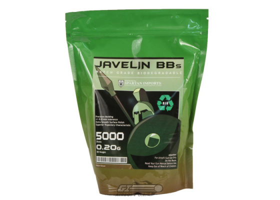 Javelin Airsoft Works Match Grade Biodegradable .20g 5000 ct. BBs ( White )