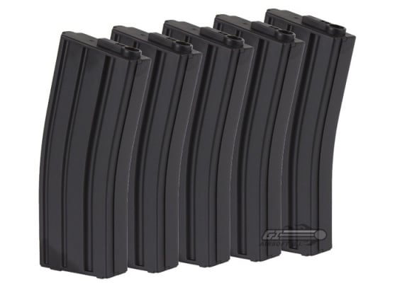 King Arms M4 / M16 120 rd. AEG Mid Capacity Magazine - 5 Pack ( Black )