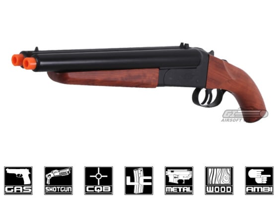 HS Double Barrel Gas Airsoft Shotgun ( Wood )