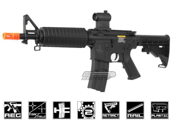 Lancer Tactical LT01B M4 Commando Carbine AEG Airsoft Rifle ( Black )