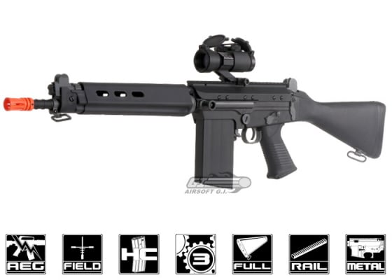 Lancer Tactical FAL Carbine AEG Airsoft Rifle ( Black )