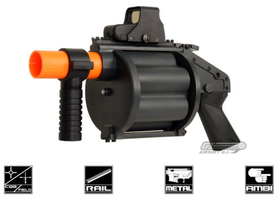 Pro Arms 6 Shell Revolving Airsoft Grenade Launcher ( Black )