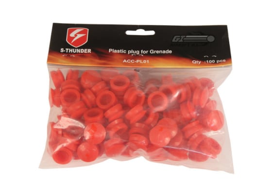 S-Thunder 40mm Airsoft Grenade Plastic Plug Pack - 100 Pack ( Red )