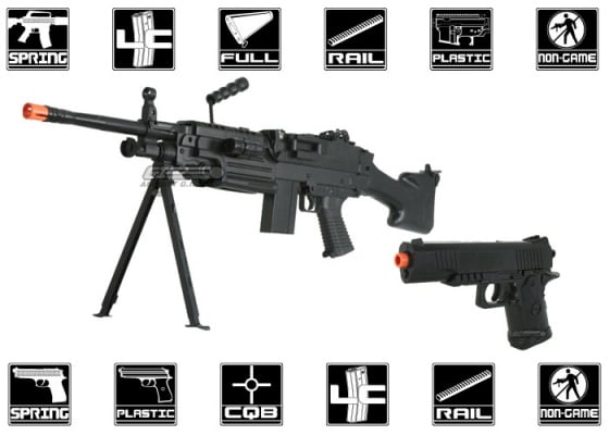 UK Arms P1249 M249 MKII Spring Airsoft LMG ( Black )