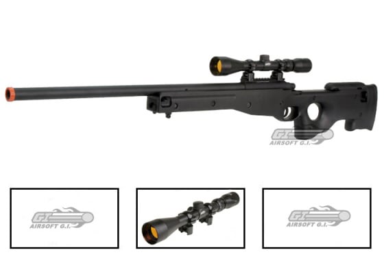 AGM MK96 AWP Bolt Action Spring Sniper Airsoft Rifle Scope Package ( Black )