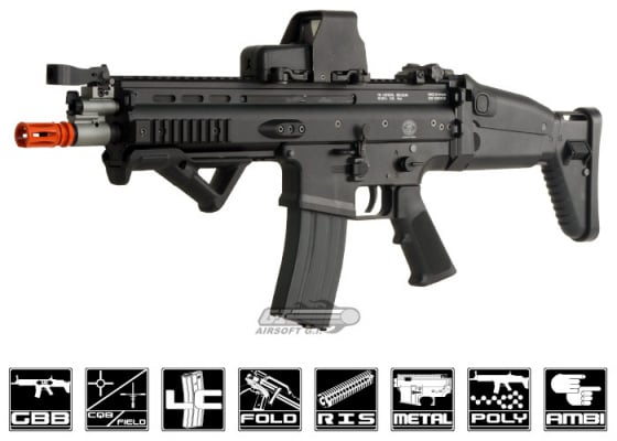 WE Open Bolt FN Herstal SCAR-L MK16 Carbine GBB Airsoft Rifle ( Black )