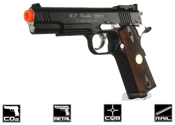 WG Xtreme Special 1911 CO2 Airsoft Pistol ( Black / Imitation Wood )