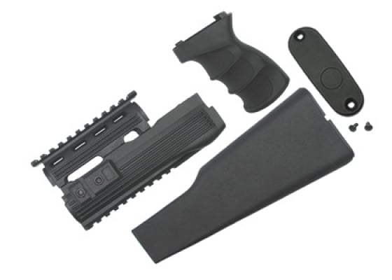 King Arms AK47 Railed Handguard / Grip / Stock ( Black )