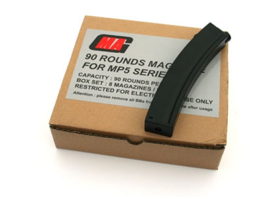 MAG MK5 / MP5 90 rd. AEG Mid Capacity Magazine - 8 Pack ( Black )