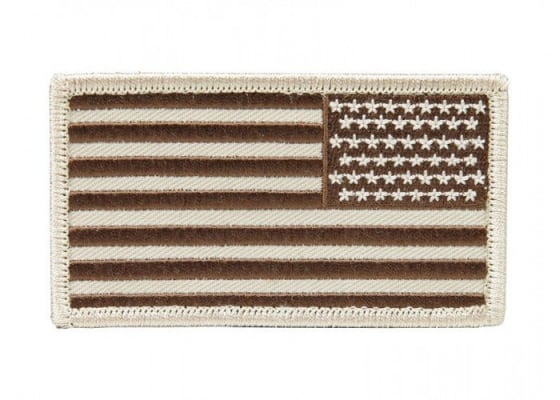 Jag Arms Reversed USA Flag Patch ( Desert Tan )