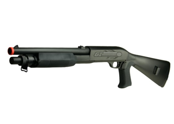 Double Eagle M3 Full Stock Multi-Shot Spring Airsoft Shotgun ( Black )