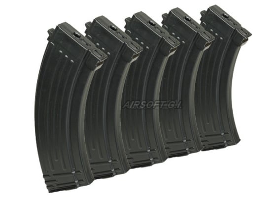 King Arms AK47 110 rd. AEG Mid Capacity Magazine - 5 Pack ( Black )