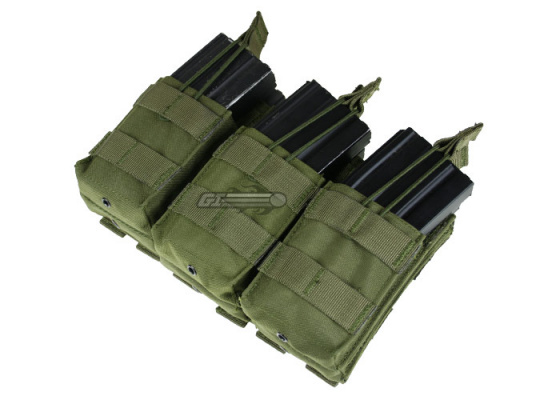 Condor Outdoor Molle Triple Open Top Stacker M4 / M16 Pouch ( OD Green )