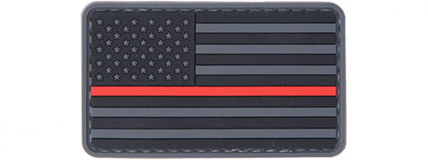 Emerson US Flag PVC Patch Velcro ( Gray / Black / Red )