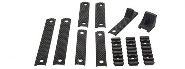 Tac 9 Industries 11pc. Rail Cover & Rail Section Set for XRU Rail ( Black )