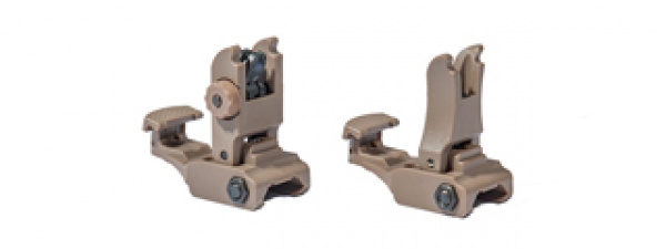 Tac 9 Industries Folding Back Up Sight Set ( FDE )