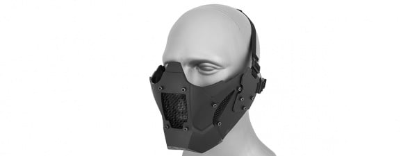 G-Force Adjustable Retro Mecha Half Face Mask ( Black )