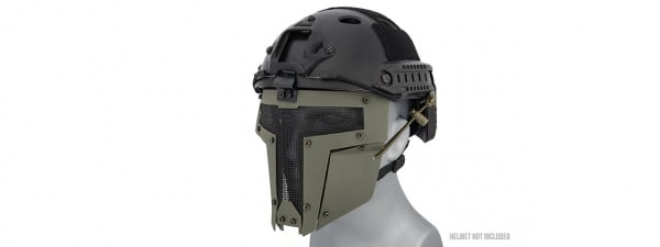 WoSport Adjustable T-Shaped Mesh Full Face Mask ( OD Green )