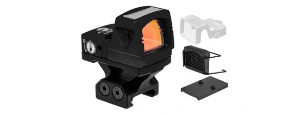 Atlas Custom Works xForce Solar Powered Mini Red Dot with Mount (Black)