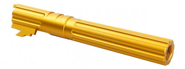 Atlas Custom Works 5.1 Inch Aluminum Straight Fluted Outer Barrel for TM Hicapa M11 CW GBBP (Gold)