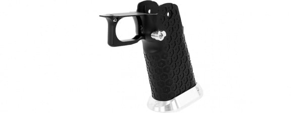 Airsoft Masterpiece Aluminum Grip for Hi-Capa Type 19 Infinity Hex ( Black / Silver )