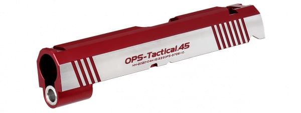 Airsoft Masterpiece OPS-Tactical .45 Slide Hi-Capa 4.3 ( Red / Silver )