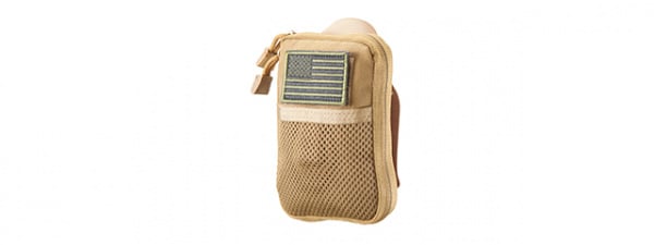 Code 11 Pocket Pouch with U.S. Flag Patch (Tan)