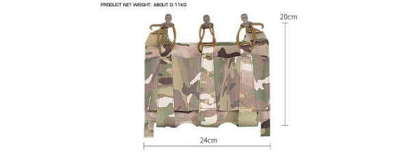 Wosport Triple Elastic Magazine Placard With G-Hooks (OD Green)