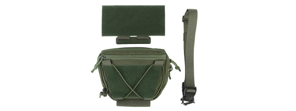 Lancer Tactical Sub Abdominal Drop Pouch Fanny Pack With Quick Release Rail (OD Green)