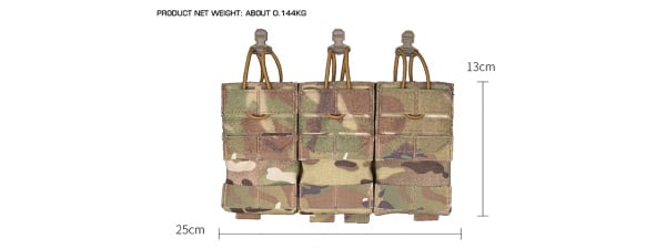 Wosport MOLLE Triple 556 Magazine Pouch (Tan)