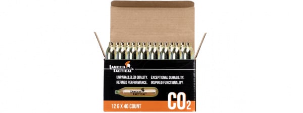 Lancer Tactical High Pressure 12 Gram CO2 Cartridges for Airsoft / Airguns (Pack of 40)