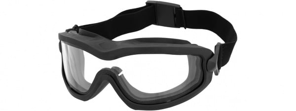 Lancer Tactical Double Layer Airsoft Goggles ( Clear Lens / Black )