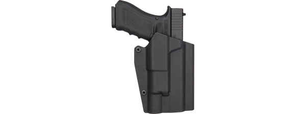 Lancer Tactical Light Bearing Hard Shell Holster for Glock 17 [Large] (Black)