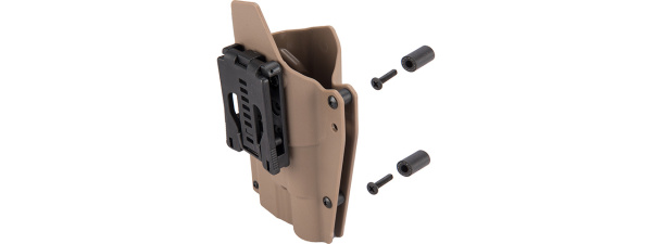 Lancer Tactical Light Bearing Hard Shell Holster for Glock 17 [Large] (TAN)