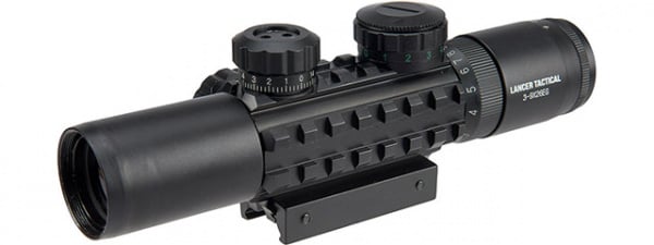 Lancer Tactical 3-9x Red and Green Illuminated Scope (Black)