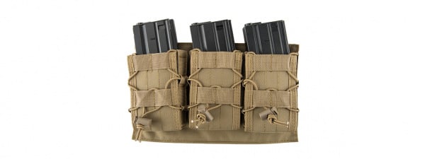 Lancer Tactical 1000D Nylon MOLLE Triple AR Mag Pouch ( Tan )