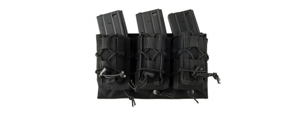 Lancer Tactical 1000D Nylon MOLLE 2 In 1 Triple M4 / Pistol Mag Pouch ( Black )