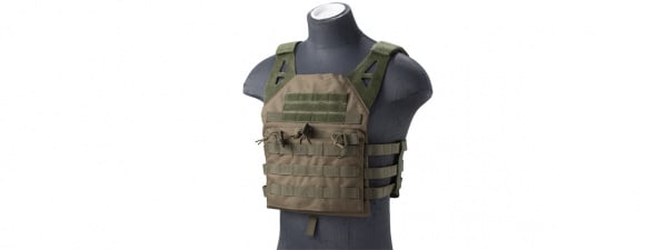 Lancer Tactical Lightweight Molle Tactical Vest with Retention Cords ( OD Green )