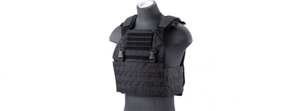 Lancer Tactical Vest with Molle Webbing and Detachable Buckles ( Black )