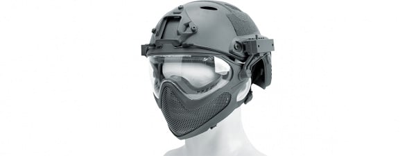 WoSport Pilot Helmet with Steel Mesh ( Grey )