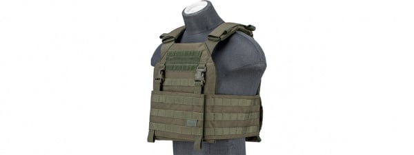 Lancer Tactical 1000D Nylon Buckle Up Assault Plate Carrier (Color: OD Green)