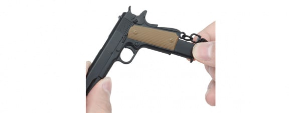 Tac 9 Tactical Detachable Mini 1911 Pistol Keychain with Holster (Color: Black)