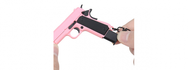 Tac 9 Tactical Detachable Mini 1911 Pistol Keychain with Holster (Pink)