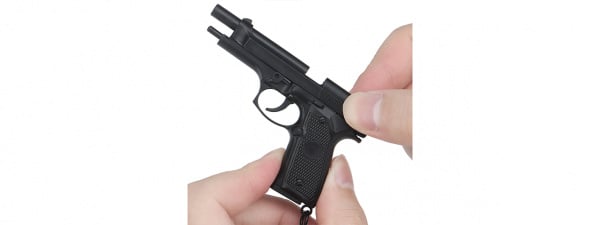 Tac 9 Tactical Detachable Mini M9 Pistol Keychain with Holster (Black)