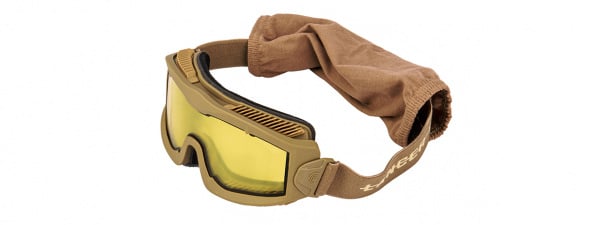 Lancer Tactical Aero Protective Airsoft Goggles ( Tan / Yellow Lens )