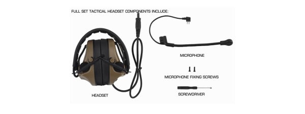 Airsoft C5 Tactical Communication Headset (Tan)