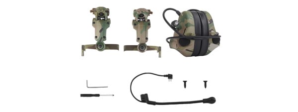 Airsoft C5 Tactical Communication Headset w/ Noise Reduction For Helmets  (Camo)